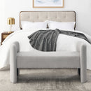 52" Bench for Bedroom End of Bed Modern Contemporary Design Ottoman Couch Long Bench Window Sitting Fireplace Bench, Teddy