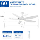 Modern 60-Inch Integrated LED Ceiling Fan Lighting by HouseOfZazla