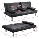 Mega Futon Sofa Bed - Modern Faux Leather Convertible Lounge Sofa