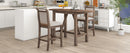 TOPMAX 3-Piece Wood Counter Height Drop Leaf Dining Table Set with 2 Upholstered Chairs by HouseOfZazla