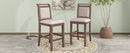 TOPMAX 3-Piece Wood Counter Height Drop Leaf Dining Table Set with 2 Upholstered Chairs by HouseOfZazla