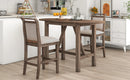 TOPMAX 3-Piece Wood Counter Height Drop Leaf Dining Table Set with 2 Upholstered Chairs by HouseOfZazla