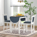 TOPMAX 3-Piece Wood Counter Height Drop Leaf Dining Table Set with 2 Upholstered Chairs by HouseOfZazla