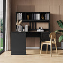 Home Office Computer Desk with Hutch, Antiqued Black by HouseOfZazla