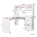 Home Office Computer Desk with Hutch, Antiqued