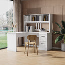 Home Office Computer Desk with Hutch, Antiqued