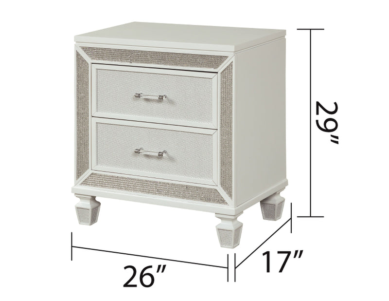 Crystal Modern Style 2-Drawer Nightstand, photo 2 of 2