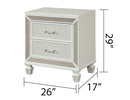 Crystal Modern Style 2-Drawer Nightstand