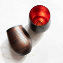 Black Swirl Stemless Glasses by Jersey Art Glass
