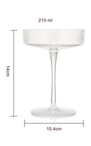 Vintage Art Deco Coupe Glasses Ribbed Coupe 8 oz | Set of 2