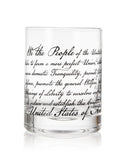 Whiskey Glasses – United States Constitution - Wood American Flag Tray & Set of 4 We The People 10oz America Glassware, Old Fashioned Rocks Glass, Freedom Of Speech Law Gift Set US Patriotic