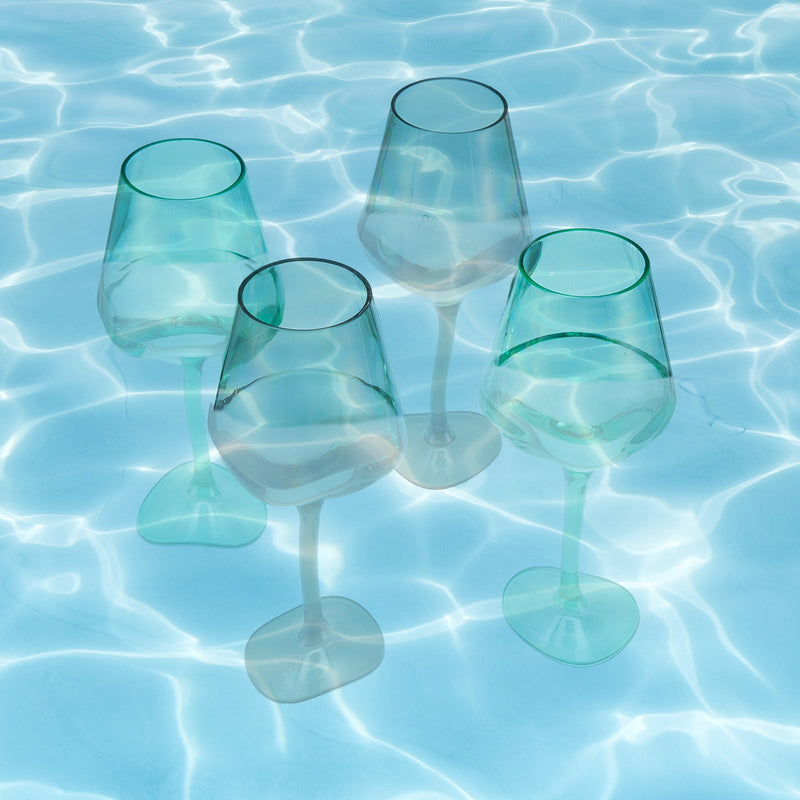 Floating Wine Glasses for Pool - Set of 2-15 OZ (Muted Green), photo 2 of 6