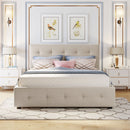 Upholstered Platform Bed with 2 Drawers and 1 Twin XL Trundle