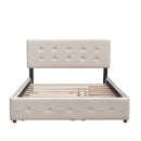 Upholstered Platform Bed with 2 Drawers and 1 Twin XL Trundle