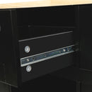 Rubber Wood Drop-Leaf Kitchen Cart with Storage