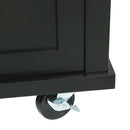 Rubber Wood Drop-Leaf Kitchen Cart with Storage