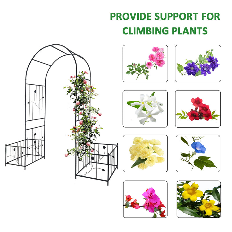 Metal Garden Arch with Two Plant Stands, photo 5 of 10