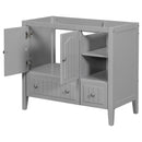 36" Bathroom Vanity Base Only, Solid Wood Frame and MDF Boards, Grey