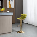 COOLMORE Swivel Bar Stools Set of 2 Adjustable Counter Height Chairs with Footrest for Kitchen, Dining Room 2PC/SET