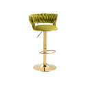 COOLMORE Swivel Bar Stools Set of 2 Adjustable Counter Height Chairs with Footrest for Kitchen, Dining Room 2PC/SET