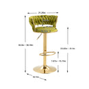 COOLMORE Swivel Bar Stools Set of 2 Adjustable Counter Height Chairs with Footrest for Kitchen, Dining Room 2PC/SET