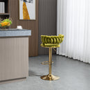 COOLMORE Swivel Bar Stools Set of 2 Adjustable Counter Height Chairs with Footrest for Kitchen, Dining Room 2PC/SET