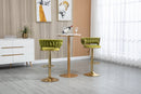 COOLMORE Swivel Bar Stools Set of 2 Adjustable Counter Height Chairs with Footrest for Kitchen, Dining Room 2PC/SET