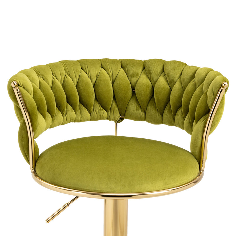 COOLMORE Swivel Bar Stools Set of 2 Adjustable Counter Height Chairs with Footrest for Kitchen, Dining Room 2PC/SET