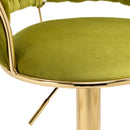 COOLMORE Swivel Bar Stools Set of 2 Adjustable Counter Height Chairs with Footrest for Kitchen, Dining Room 2PC/SET