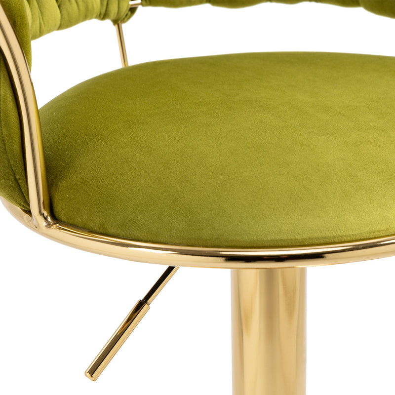 COOLMORE Swivel Bar Stools Set of 2 Adjustable Counter Height Chairs with Footrest for Kitchen, Dining Room 2PC/SET