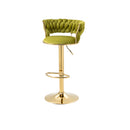 COOLMORE Swivel Bar Stools Set of 2 Adjustable Counter Height Chairs with Footrest for Kitchen, Dining Room 2PC/SET