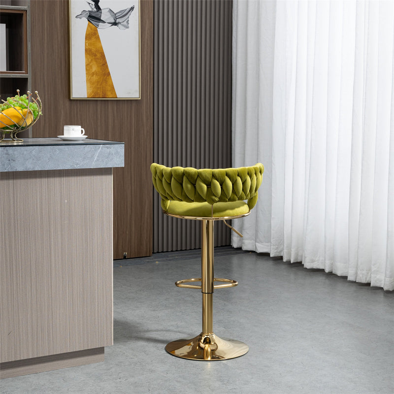 COOLMORE Swivel Bar Stools Set of 2 Adjustable Counter Height Chairs with Footrest for Kitchen, Dining Room 2PC/SET