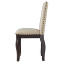 TREXM Set of 2 Dining Chairs with Nailhead (Espresso)