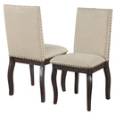 TREXM Set of 2 Dining Chairs with Nailhead (Espresso)
