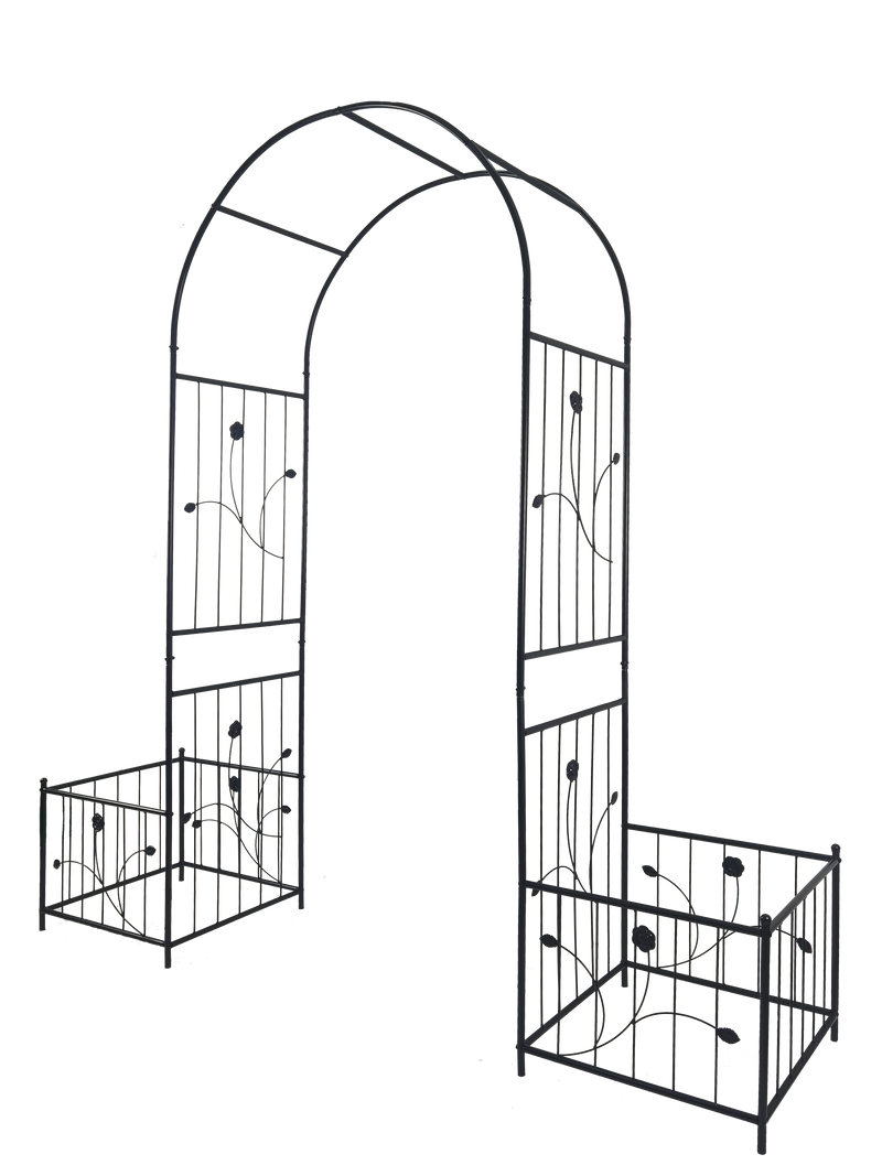 Metal Garden Arch with Two Plant Stands, photo 2 of 10