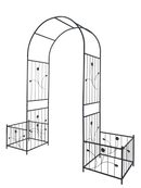 Metal Garden Arch with Two Plant Stands