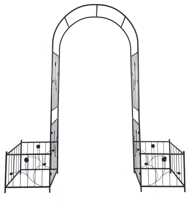 Metal Garden Arch with Two Plant Stands, photo 3 of 10