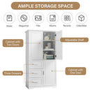 Tall and Wide Storage Cabinet with Doors for Bathroom or Office by HouseOfZazla