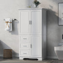 Tall and Wide Storage Cabinet with Doors for Bathroom or Office by HouseOfZazla