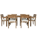 Acacia Wood Outdoor Dining Table And Chairs Suitable For Patio, Balcony Or Backyard
