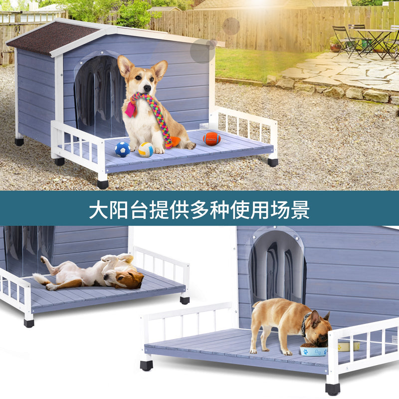 Large Wooden Dog House with Terrace, photo 3 of 9