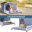 Large Wooden Dog House with Terrace