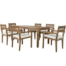 Acacia Wood Outdoor Dining Table And Chairs Suitable For Patio, Balcony Or Backyard