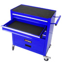 4 DRAWERS MULTIFUNCTIONAL TOOL CART WITH WHEELS-BLUE
