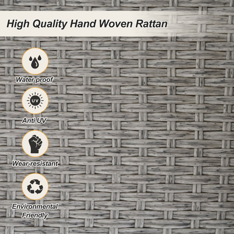 51.9" 2-Person Hanging Seat, Rattan Woven Swing Chair, Porch Swing With Ropes, Gray Wicker And Cushion