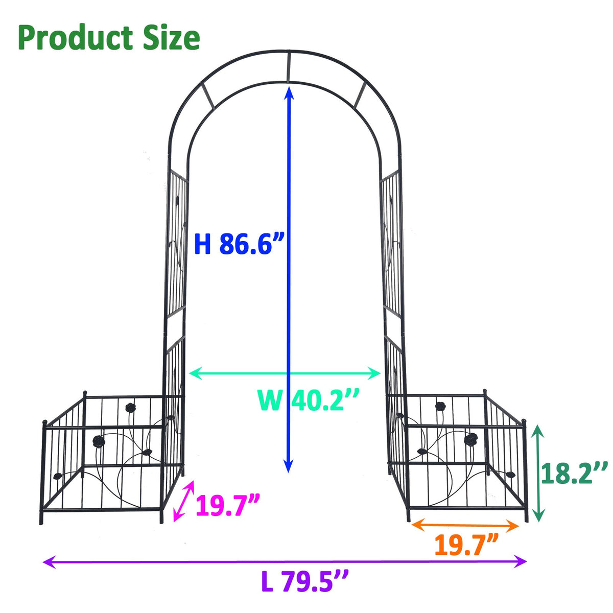 Metal Garden Arch with Two Plant Stands, photo 4 of 10