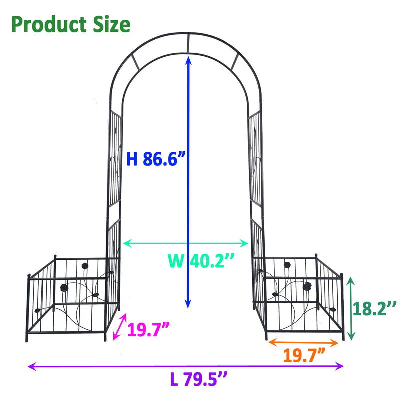 Metal Garden Arch with Two Plant Stands, photo 4 of 10