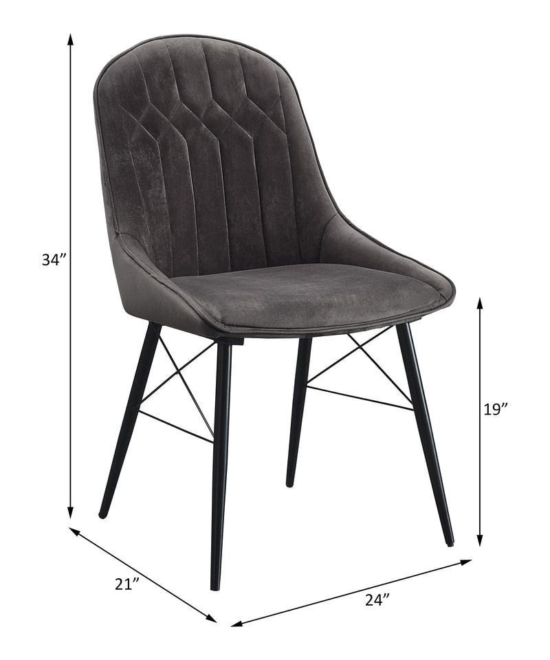 Abraham Side Chair, Gray Fabric & Black Finish