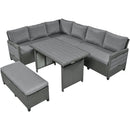 TOPMAX 5-Piece Rattan Patio Sectional Sofa Set by HouseOfZazla