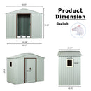 8ft x 4ft Outdoor Metal Storage Shed With window White